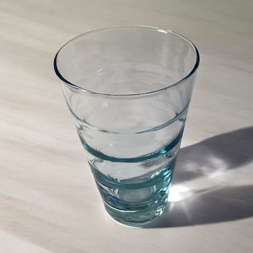 Anchor Hocking Light Blue 3 Ring 5” Tumbler Drinking Glass